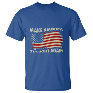 Funny MASA T Shirt Make America Straight Again American Flag Retro Groovy TS02 Royal Blue Print Your Wear