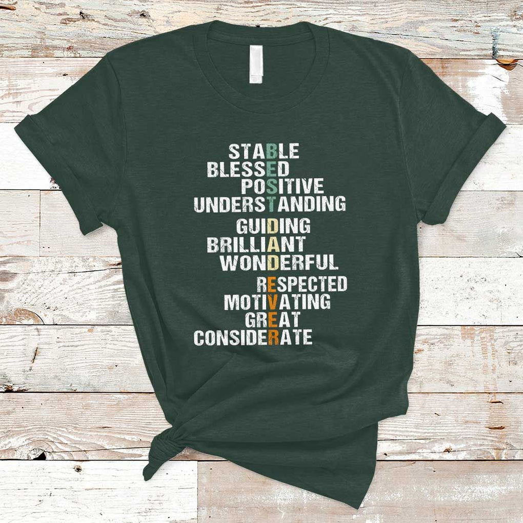 Funny Father's Day T Shirt Best Dad Ever With Words Appreciation TS02 Dark Forest Green Print Your Wear