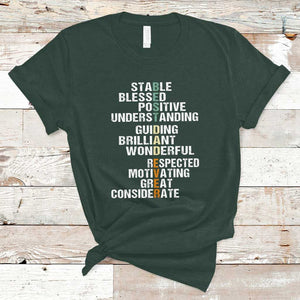 Funny Father's Day T Shirt Best Dad Ever With Words Appreciation TS02 Dark Forest Green Print Your Wear