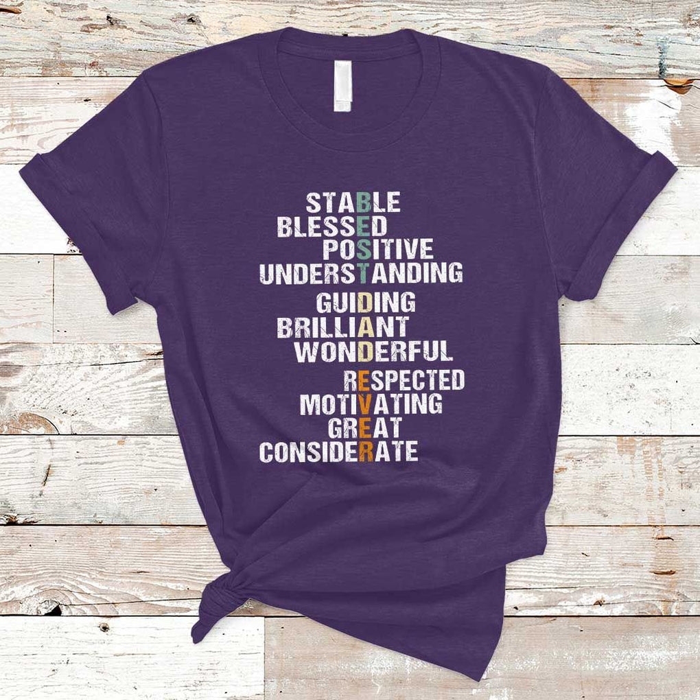 Funny Father's Day T Shirt Best Dad Ever With Words Appreciation TS02 Purple Print Your Wear