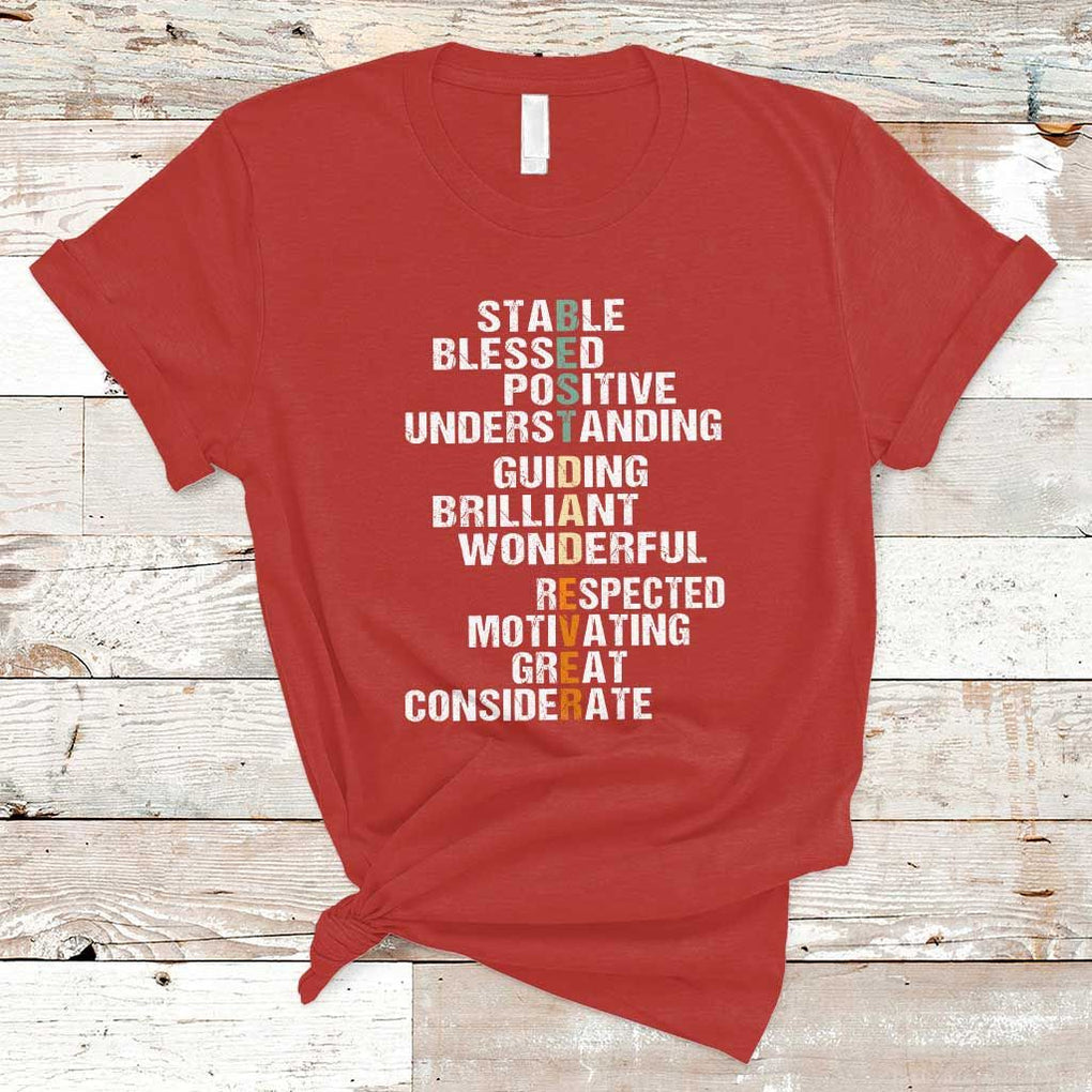 Funny Father's Day T Shirt Best Dad Ever With Words Appreciation TS02 Red Print Your Wear