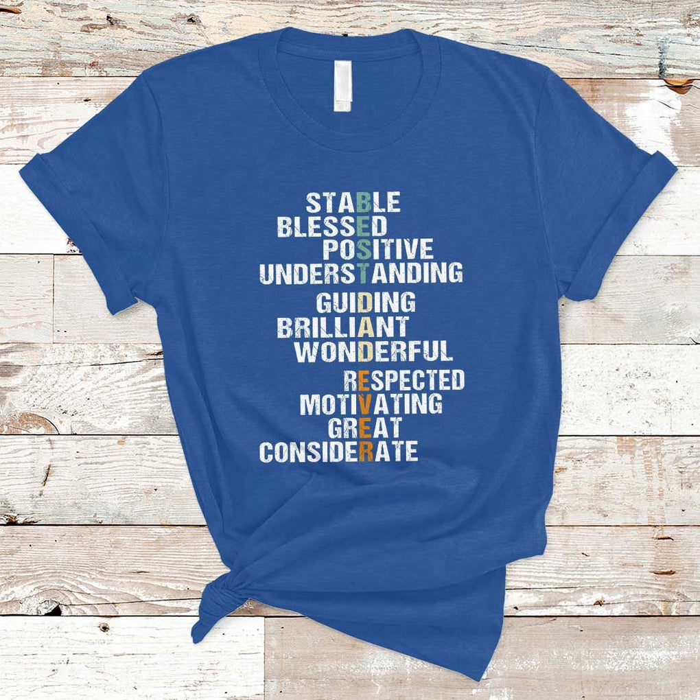 Funny Father's Day T Shirt Best Dad Ever With Words Appreciation TS02 Royal Blue Print Your Wear