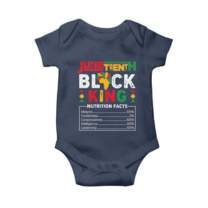 Funny Black King Nutrition Facts Baby Onesie African American TS02 Navy Print Your Wear