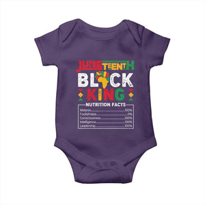 Funny Black King Nutrition Facts Baby Onesie African American TS02 Purple Print Your Wear
