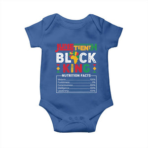Funny Black King Nutrition Facts Baby Onesie African American TS02 Royal Blue Print Your Wear