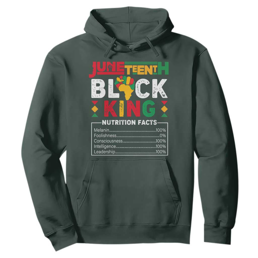 Juneteenth Black King Hoodie Funny Nutrition Facts TS02 Dark Forest Green Print Your Wear