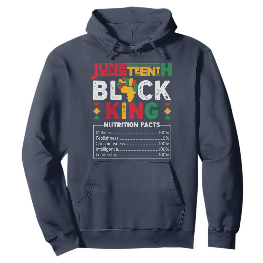 Juneteenth Black King Hoodie Funny Nutrition Facts TS02 Navy Print Your Wear