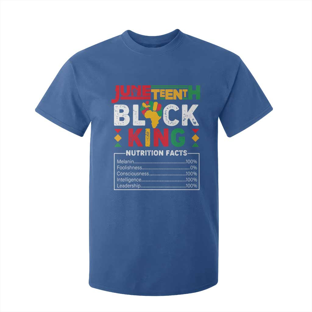 Funny Black King Nutrition Facts T Shirt For Kid African American TS02 Royal Blue Print Your Wear