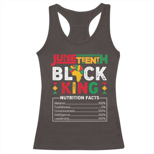 Funny Black King Nutrition Facts Racerback Tank Top African American TS02 Dark Chocolate Print Your Wear