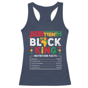 Funny Black King Nutrition Facts Racerback Tank Top African American TS02 Navy Print Your Wear