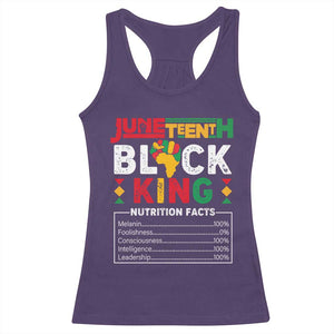 Funny Black King Nutrition Facts Racerback Tank Top African American TS02 Purple Print Your Wear