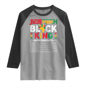 Funny Black King Nutrition Facts Raglan Shirt African American TS02 Sport Gray Black Print Your Wear