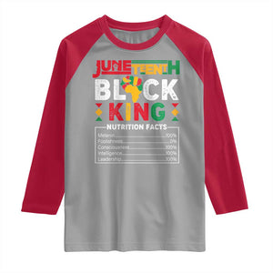 Funny Black King Nutrition Facts Raglan Shirt African American TS02 Sport Gray Red Print Your Wear