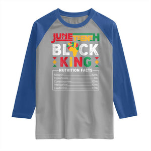 Funny Black King Nutrition Facts Raglan Shirt African American TS02 Sport Gray Royal Print Your Wear