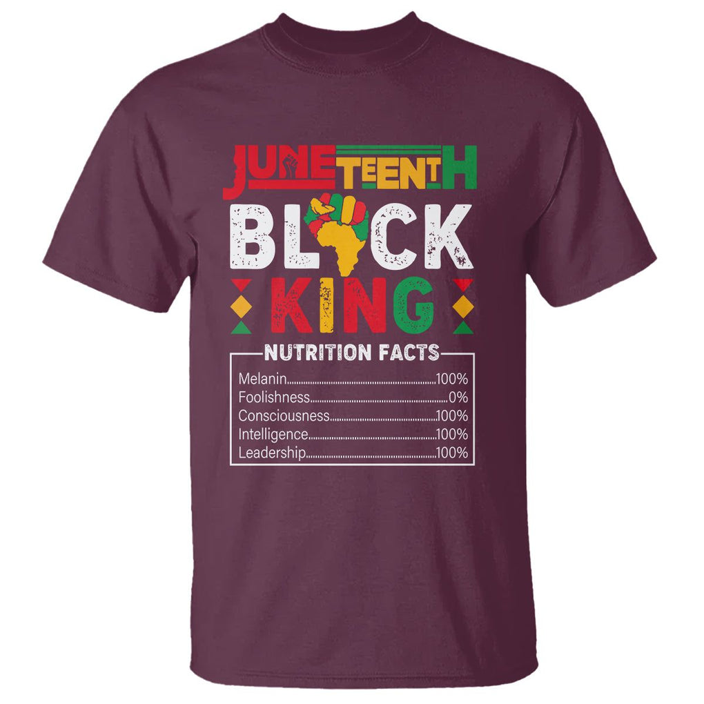Juneteenth Black King T Shirt Funny Nutrition Facts TS02 Maroon Print Your Wear