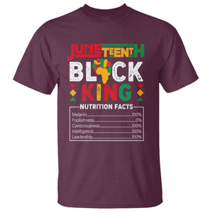 Juneteenth Black King T Shirt Funny Nutrition Facts TS02 Maroon Print Your Wear