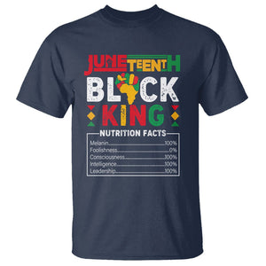 Juneteenth Black King T Shirt Funny Nutrition Facts TS02 Navy Print Your Wear