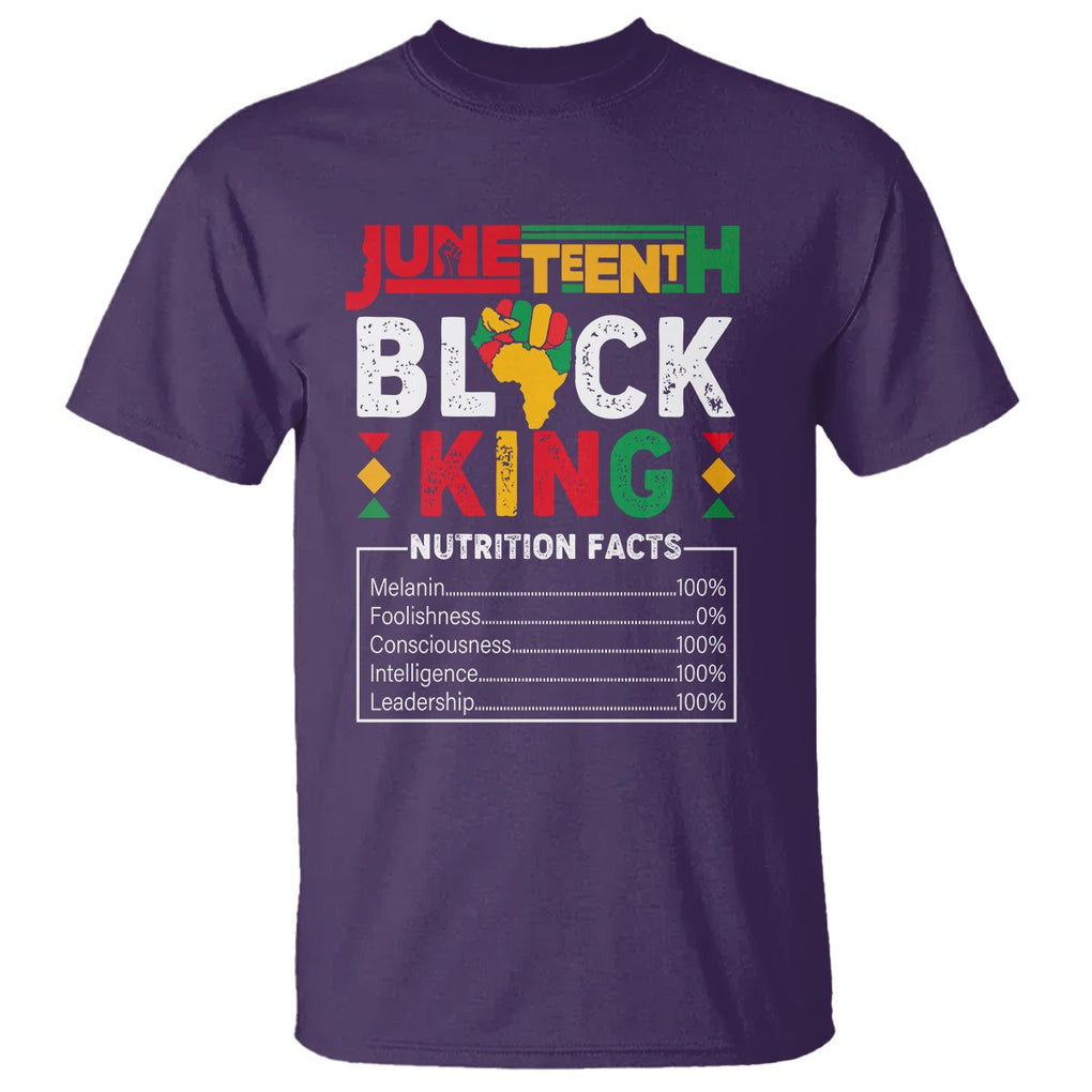 Juneteenth Black King T Shirt Funny Nutrition Facts TS02 Purple Print Your Wear