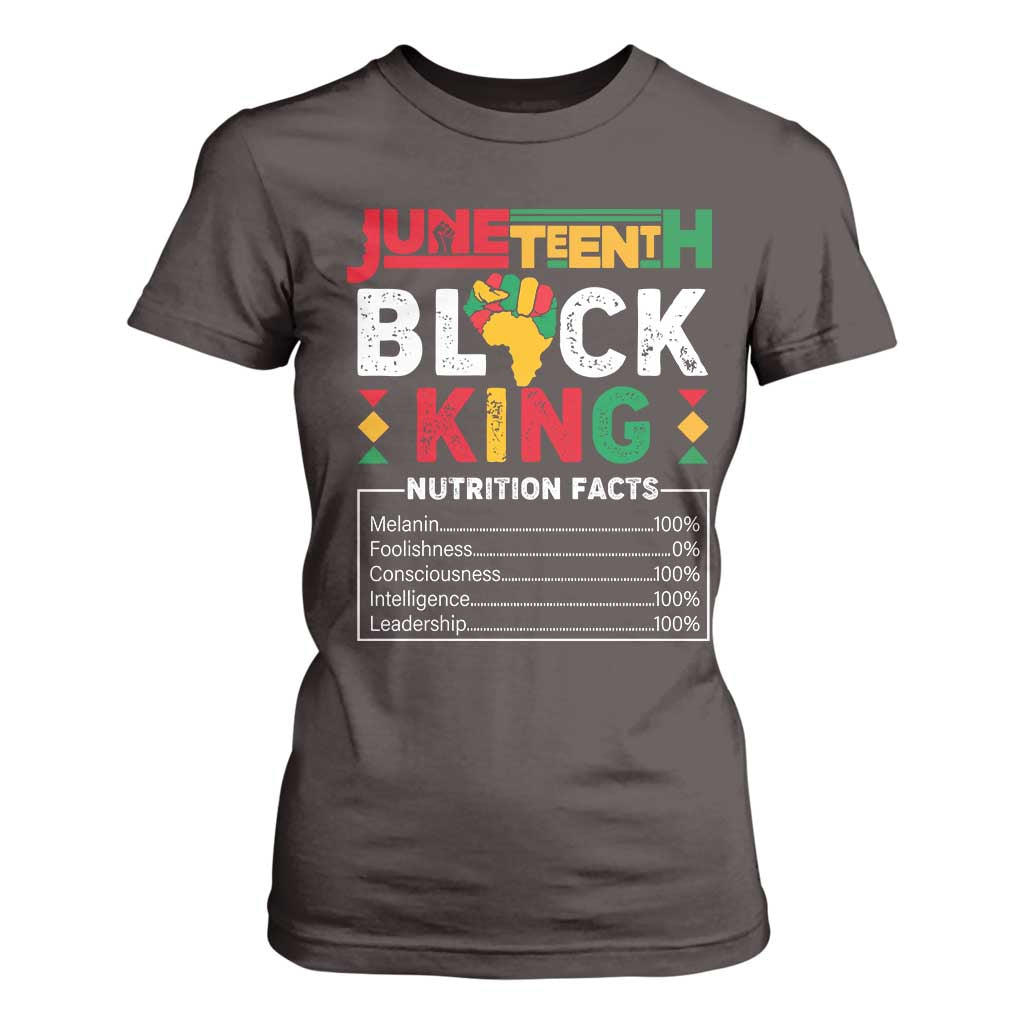 Funny Black King Nutrition Facts T Shirt For Women African American TS02 Dark Chocolate Print Your Wear