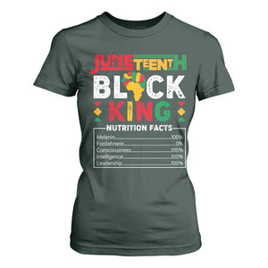 Funny Black King Nutrition Facts T Shirt For Women African American TS02 Dark Forest Green Print Your Wear