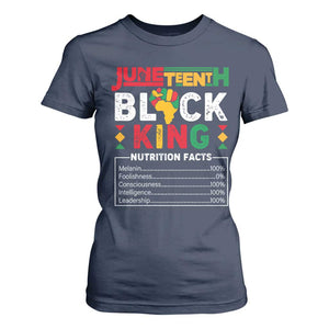 Funny Black King Nutrition Facts T Shirt For Women African American TS02 Navy Print Your Wear