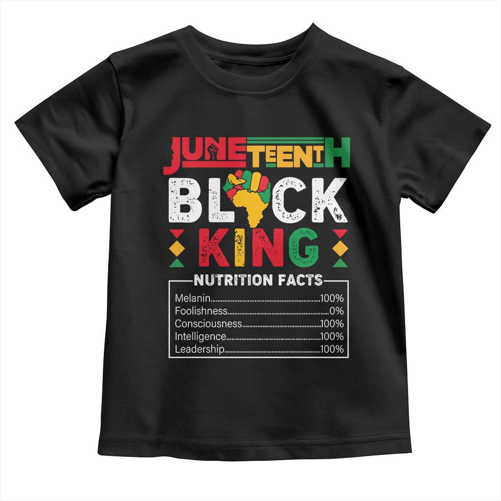 Funny Black King Nutrition Facts Toddler T Shirt African American TS02 Black Print Your Wear