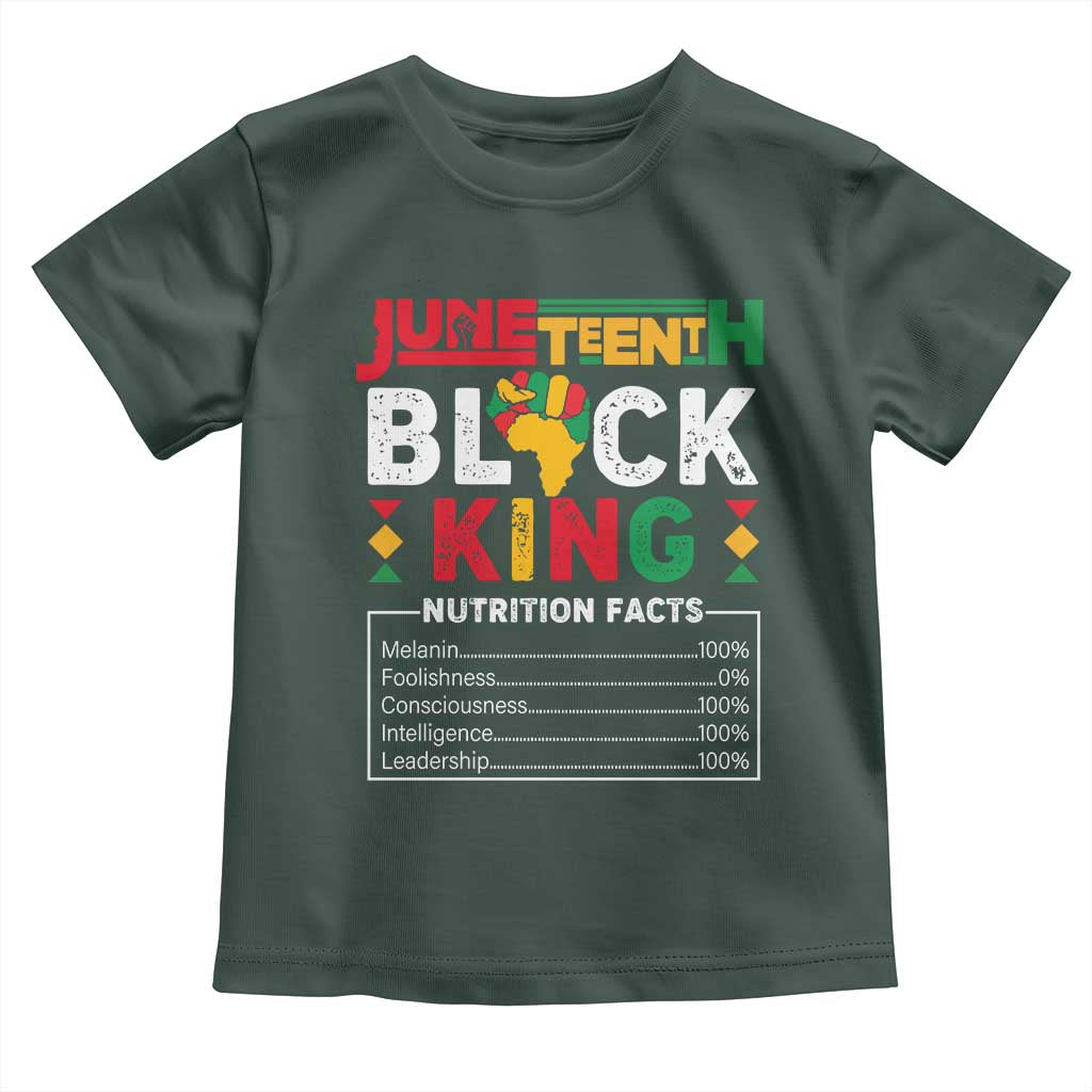 Funny Black King Nutrition Facts Toddler T Shirt African American TS02 Dark Forest Green Print Your Wear