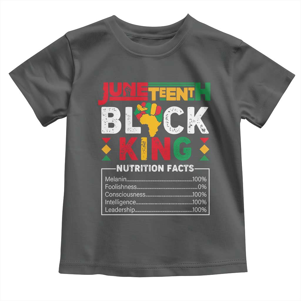 Funny Black King Nutrition Facts Toddler T Shirt African American TS02 Dark Heather Print Your Wear