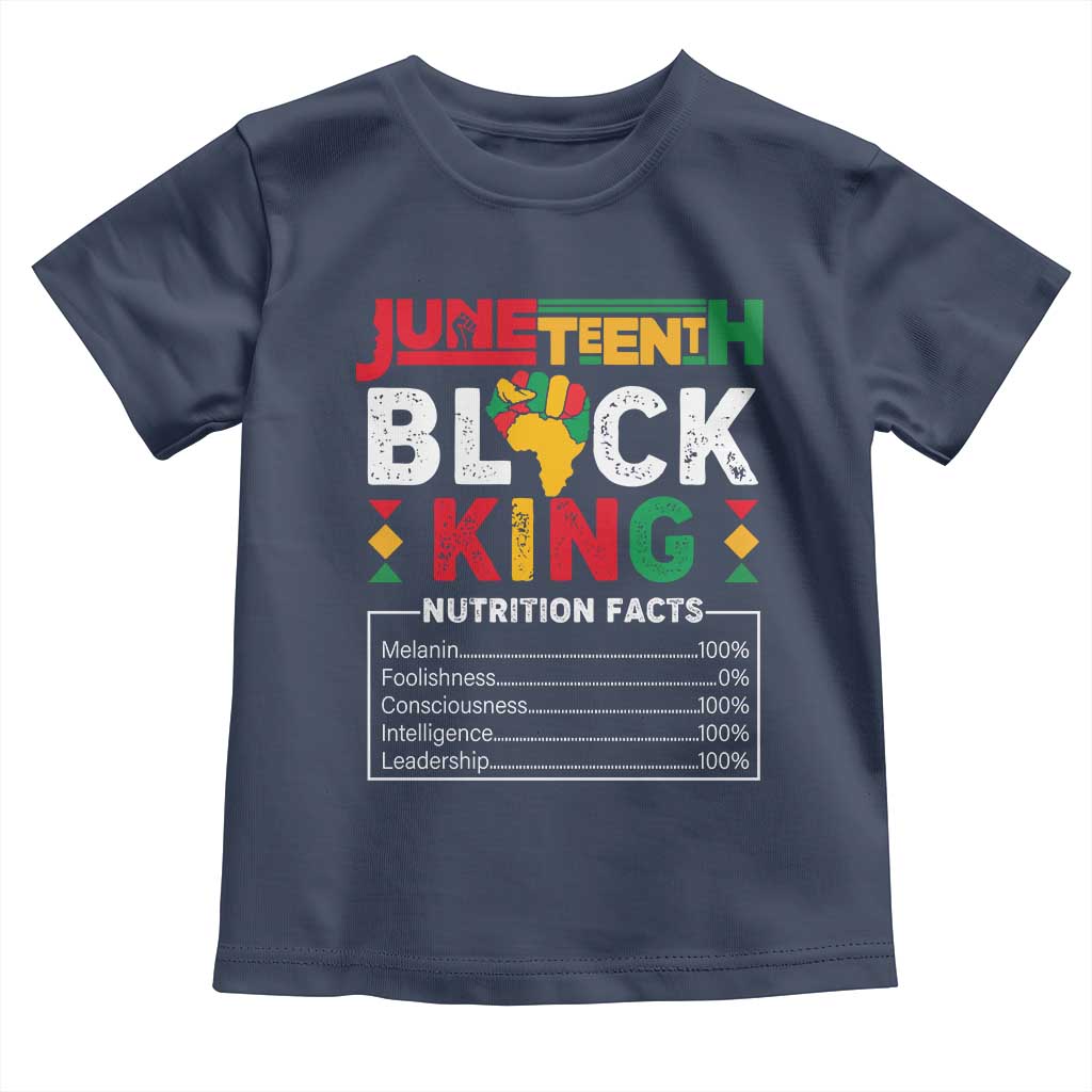 Funny Black King Nutrition Facts Toddler T Shirt African American TS02 Navy Print Your Wear