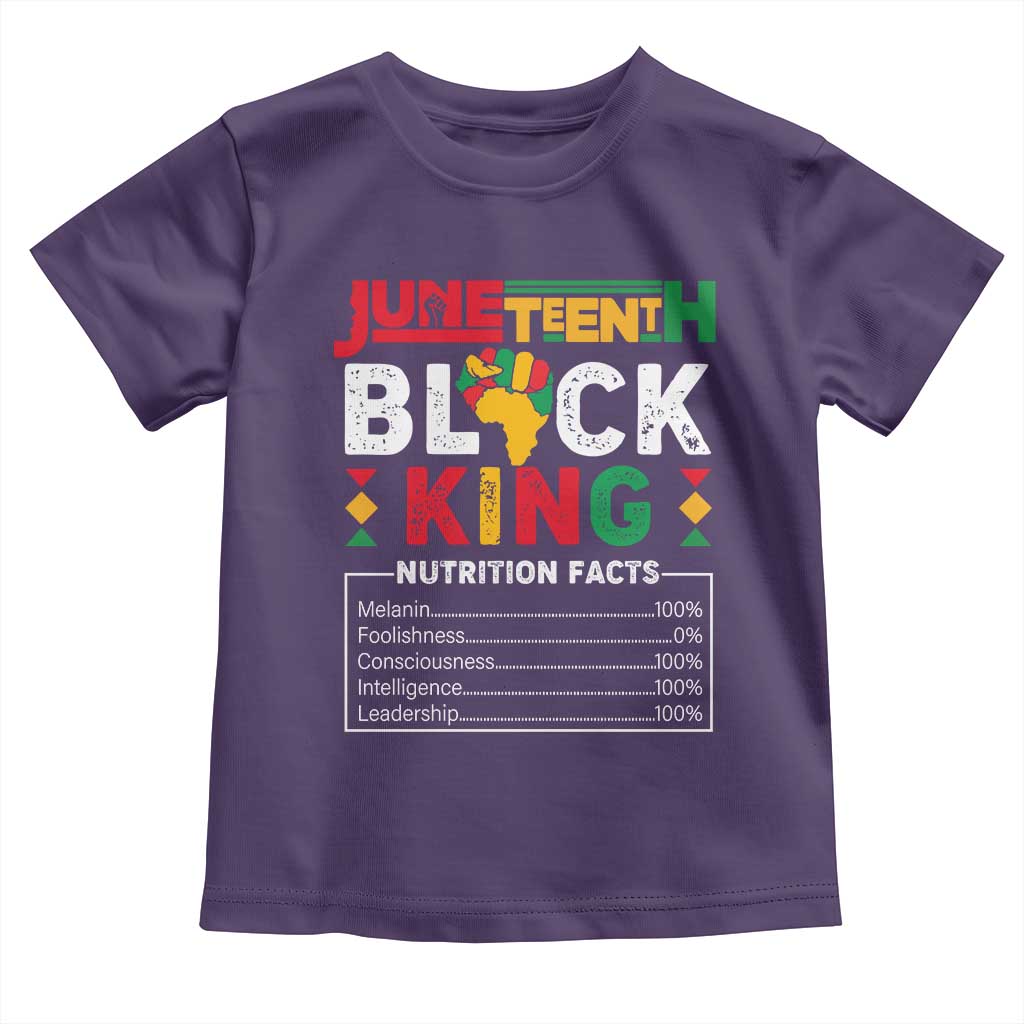 Funny Black King Nutrition Facts Toddler T Shirt African American TS02 Purple Print Your Wear