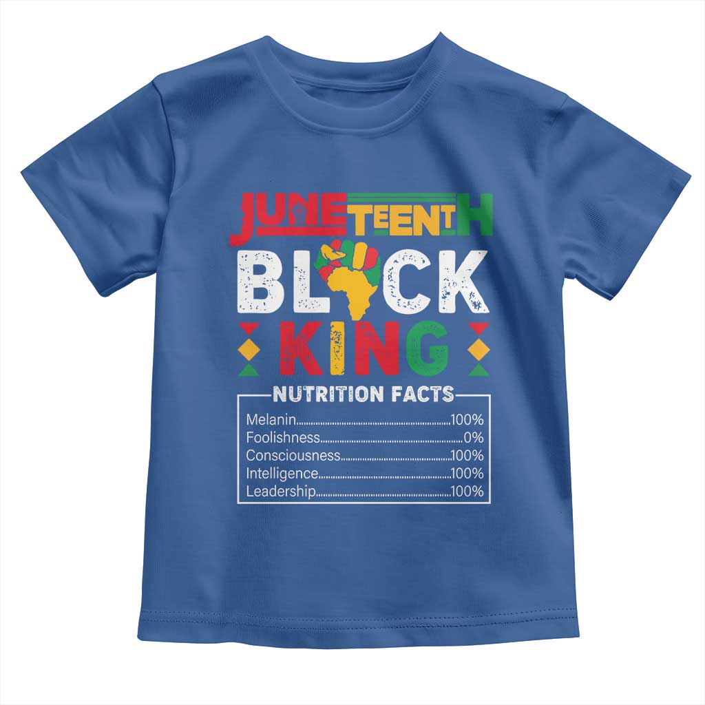 Funny Black King Nutrition Facts Toddler T Shirt African American TS02 Royal Blue Print Your Wear