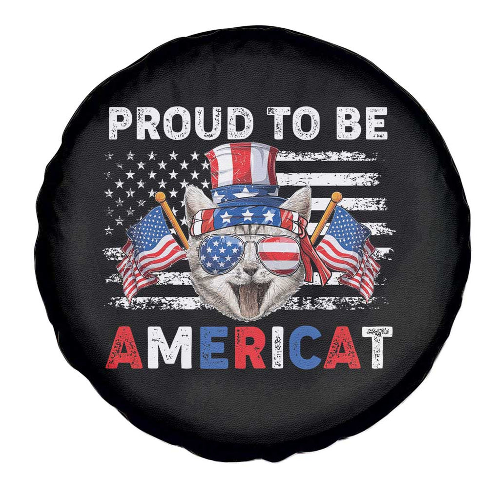 Patriotic American Cat Spare Tire Cover Proud To Be An Americat US Flag 4th Of July TS02 Print Your Wear