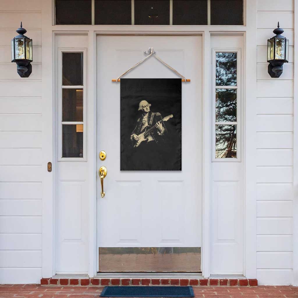 George Washington Rock Star Vintage Portrait Garden Flag Funny Electric Guitar Player Founding Father Retro Aesthetic Patriotic Graphic TS02 Print Your Wear