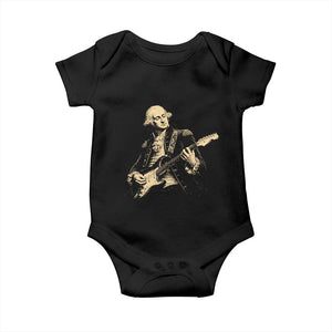 George Washington Rock Star Vintage Portrait Baby Onesie Funny Electric Guitar Player Founding Father Retro Aesthetic Patriotic Graphic TS02 Black Print Your Wear