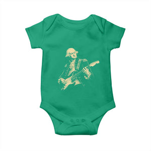 George Washington Rock Star Vintage Portrait Baby Onesie Funny Electric Guitar Player Founding Father Retro Aesthetic Patriotic Graphic TS02 Irish Green Print Your Wear