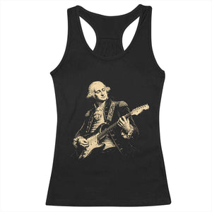 George Washington Rock Star Vintage Portrait Racerback Tank Top Funny Electric Guitar Player Founding Father Retro Aesthetic Patriotic Graphic TS02 Black Print Your Wear