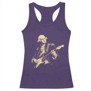 George Washington Rock Star Vintage Portrait Racerback Tank Top Funny Electric Guitar Player Founding Father Retro Aesthetic Patriotic Graphic TS02 Purple Print Your Wear