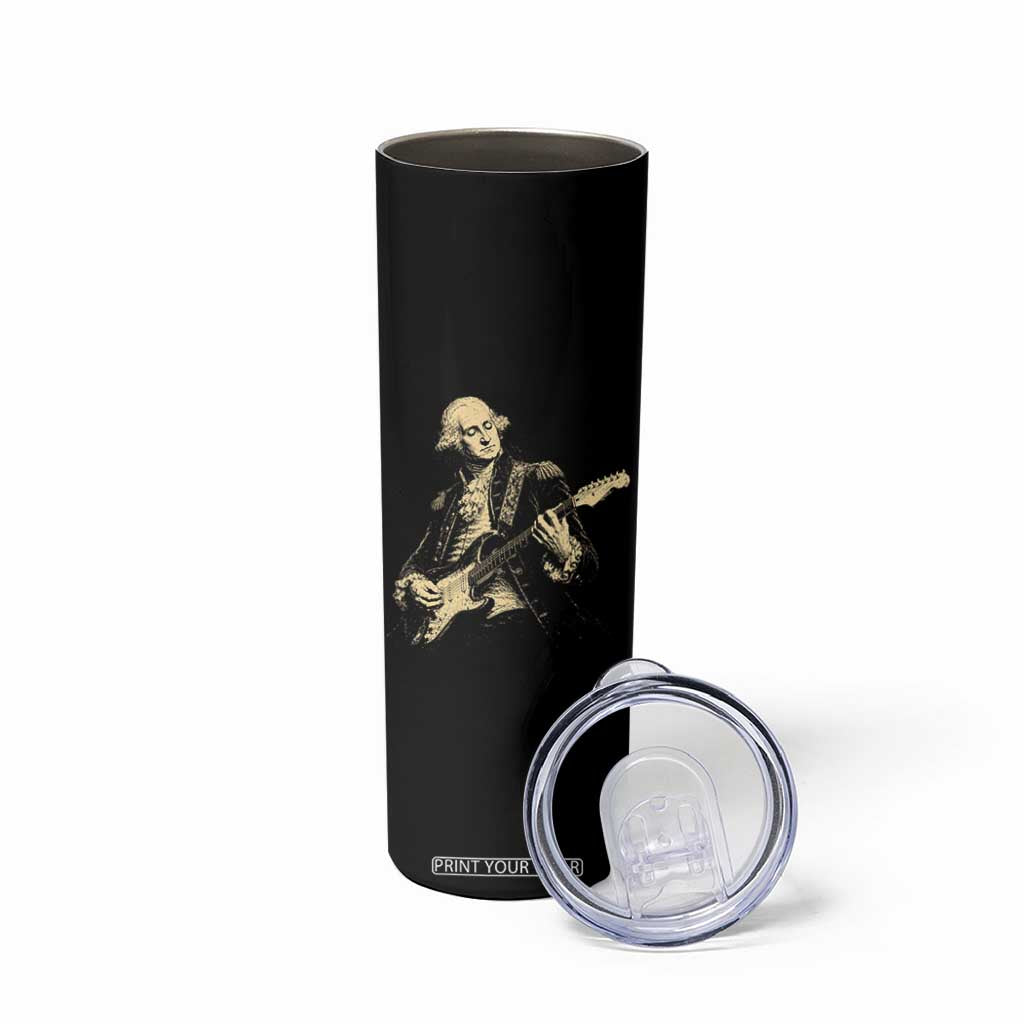 George Washington Rock Star Vintage Portrait Skinny Tumbler Funny Electric Guitar Player Founding Father Retro Aesthetic Patriotic Graphic TS02 Print Your Wear