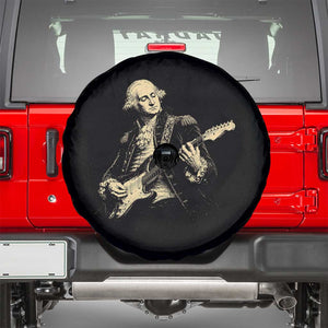 George Washington Rock Star Vintage Portrait Spare Tire Cover Funny Electric Guitar Player Founding Father Retro Aesthetic Patriotic Graphic TS02 Black Print Your Wear