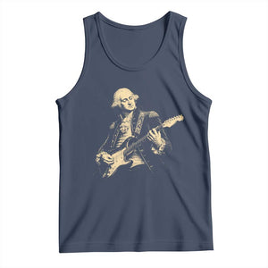 George Washington Rock Star Vintage Portrait Tank Top Funny Electric Guitar Player Founding Father Retro Aesthetic Patriotic Graphic TS02 Navy Print Your Wear