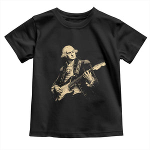 George Washington Rock Star Vintage Portrait Toddler T Shirt Funny Electric Guitar Player Founding Father Retro Aesthetic Patriotic Graphic TS02 Black Print Your Wear