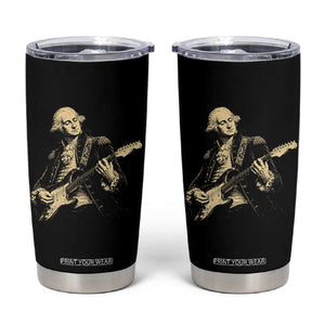 George Washington Rock Star Vintage Portrait Tumbler Cup Funny Electric Guitar Player Founding Father Retro Aesthetic Patriotic Graphic TS02 Black Print Your Wear