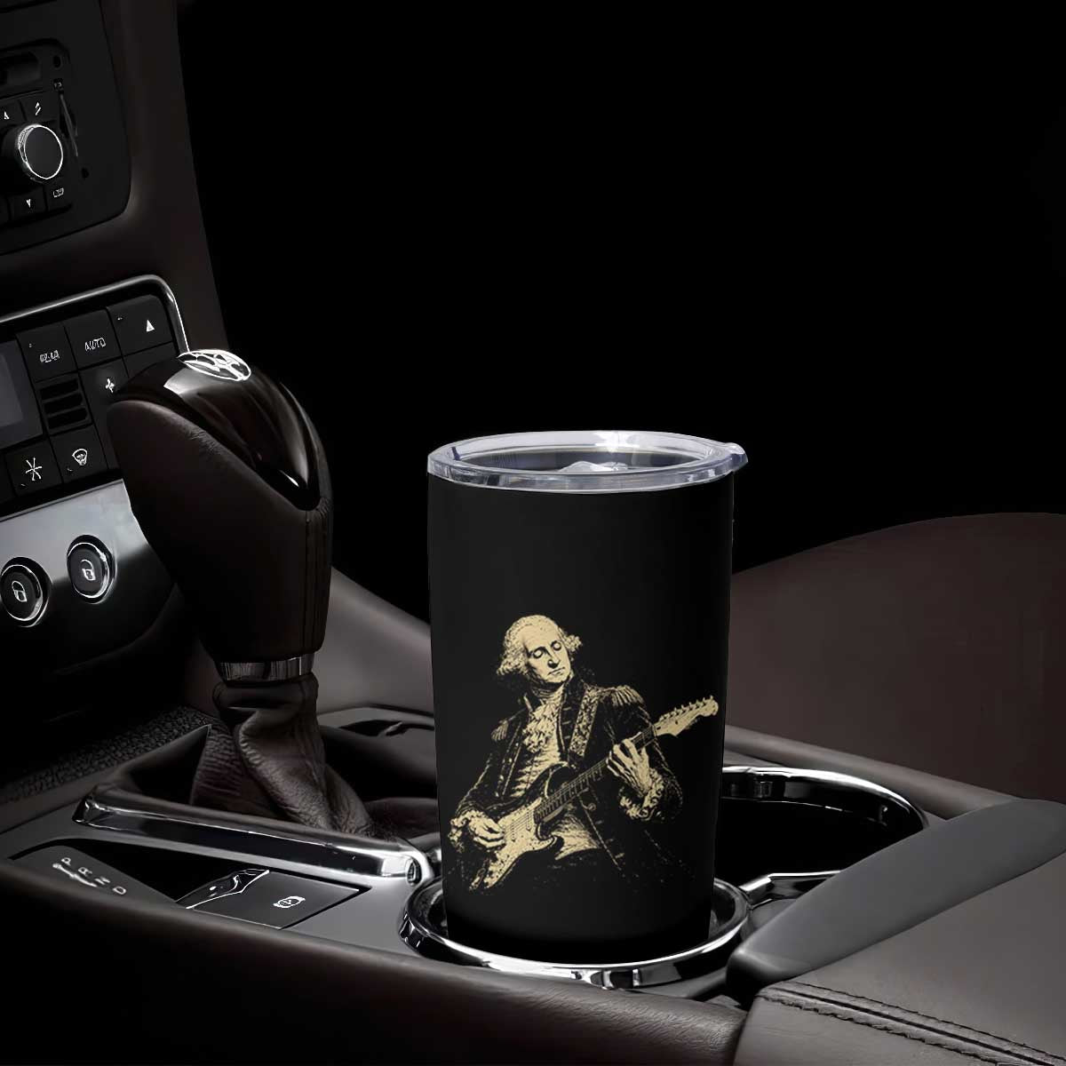George Washington Rock Star Vintage Portrait Tumbler Cup Funny Electric Guitar Player Founding Father Retro Aesthetic Patriotic Graphic TS02 Print Your Wear