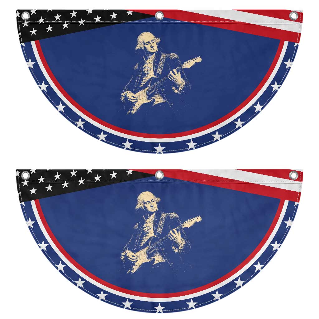 George Washington Rock Star Vintage Portrait Patriotic Fan Flag Funny Electric Guitar Player Founding Father Retro Aesthetic Graphic
