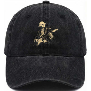 George Washington Rock Star Vintage Portrait Washed Cotton Baseball Cap Funny Electric Guitar Player Founding Father Retro Aesthetic Patriotic Graphic TS02 Print Your Wear
