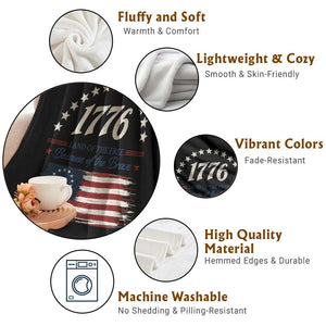 1776 Land of the Free Distressed Arch Graphic Throw Blanket Vintage Betsy Ross American Flag Stars Retro Patriotic TS02 Print Your Wear