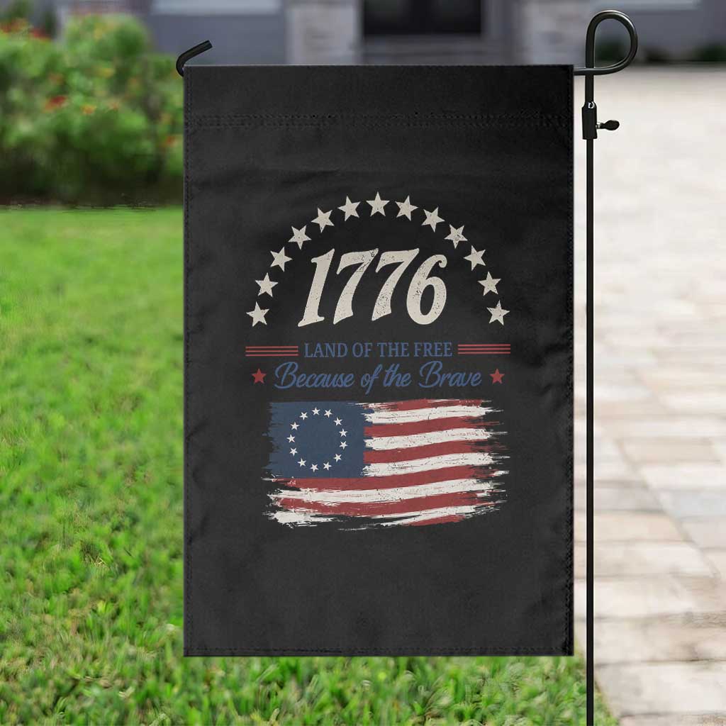 1776 Land of the Free Distressed Arch Graphic Garden Flag Vintage Betsy Ross American Flag Stars Retro Patriotic TS02 Print Your Wear