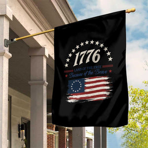 1776 Land of the Free Distressed Arch Graphic Garden Flag Vintage Betsy Ross American Flag Stars Retro Patriotic TS02 Print Your Wear