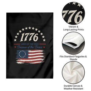 1776 Land of the Free Distressed Arch Graphic Garden Flag Vintage Betsy Ross American Flag Stars Retro Patriotic TS02 Print Your Wear