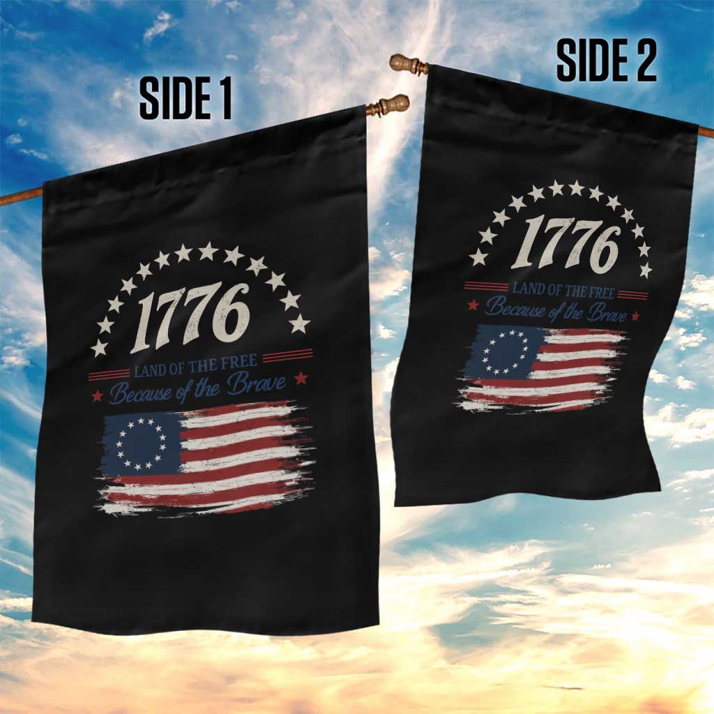 1776 Land of the Free Distressed Arch Graphic Garden Flag Vintage Betsy Ross American Flag Stars Retro Patriotic TS02 Print Your Wear